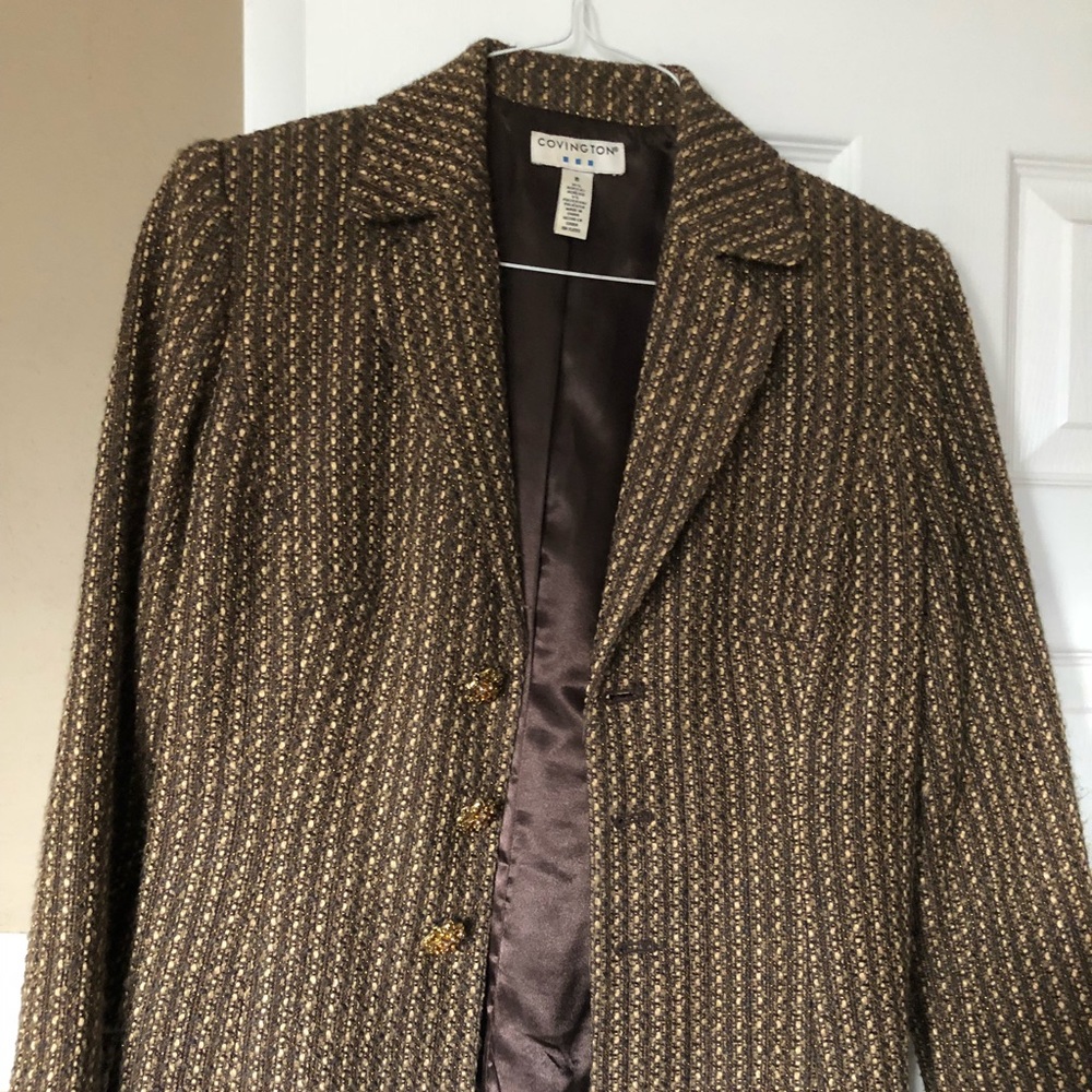 Brown & gold jacket with jeweled buttons
